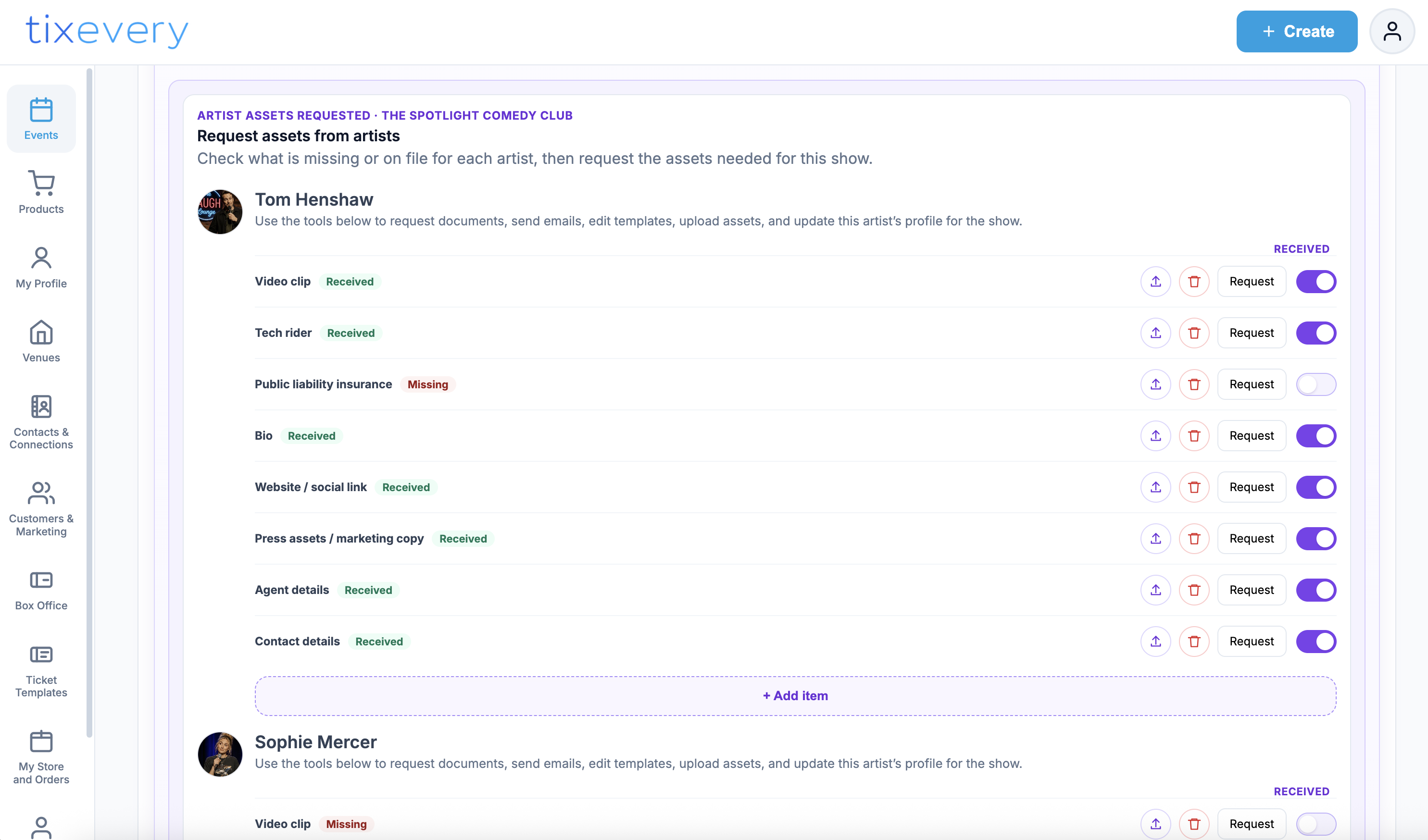 Show HQ smart assets and document management screenshot