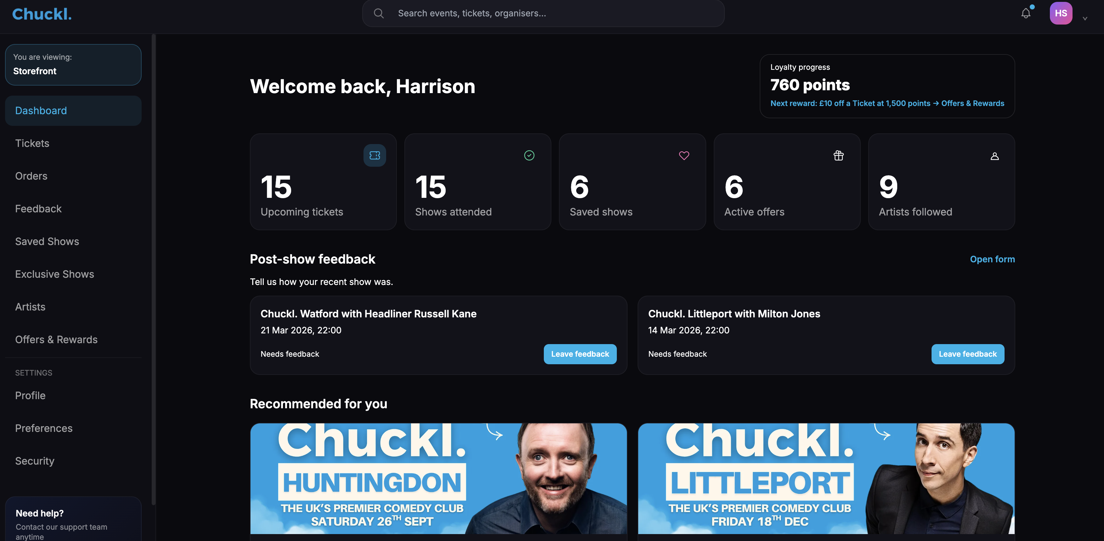 Customer logins product screenshot